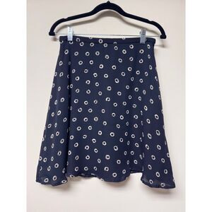 VTG - ANN TAYLOR 100% Silk A-Line Skirt, Black/White Polka Dot Lined, Sz 6